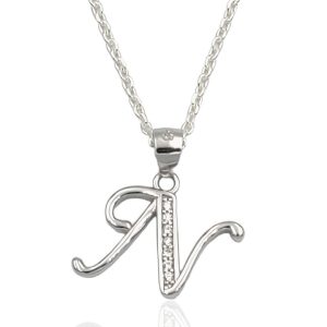 Colgante letra de plata N
