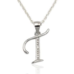 Colgante letra de plata T