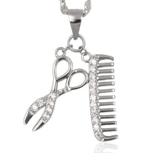 Colgante peluquera en plata de ley