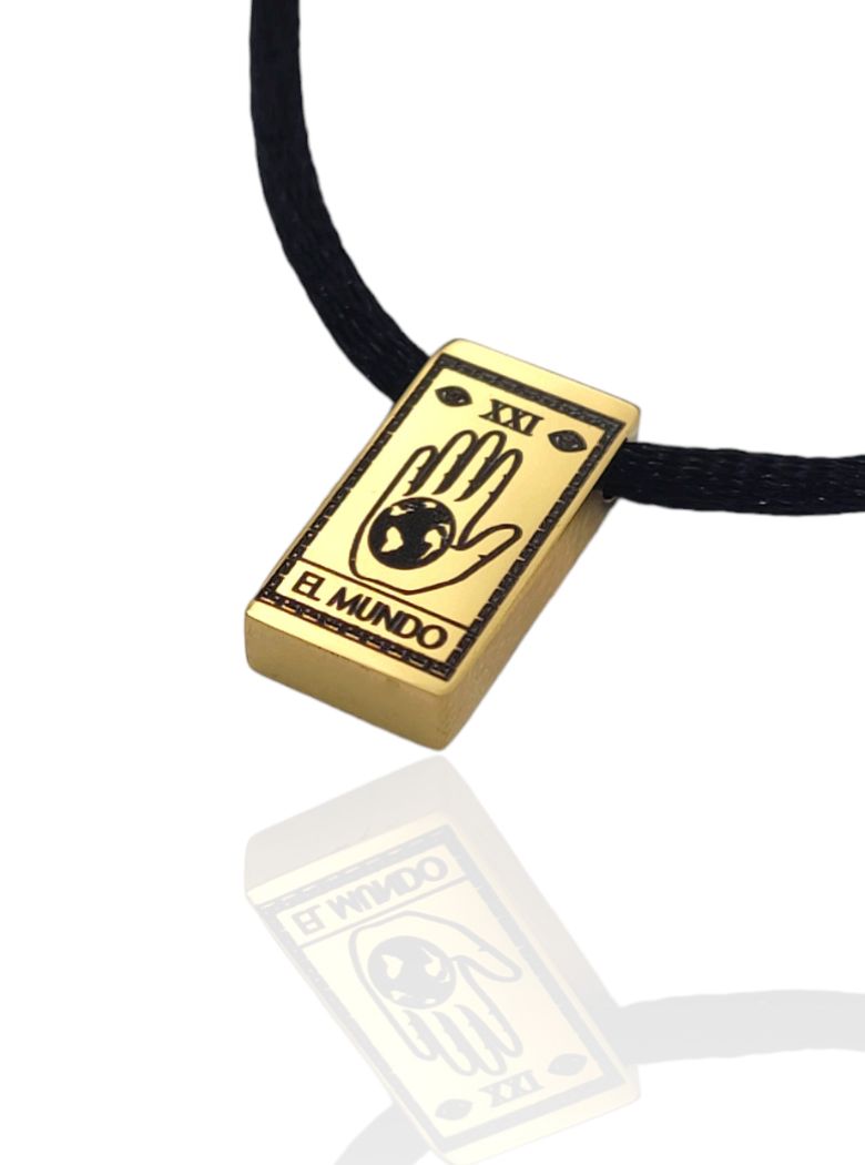 COLGANTE TAROT EL MUNDO DORADO