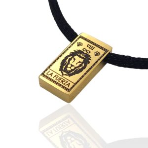 COLGANTE TAROT LA FUERZA DORADO