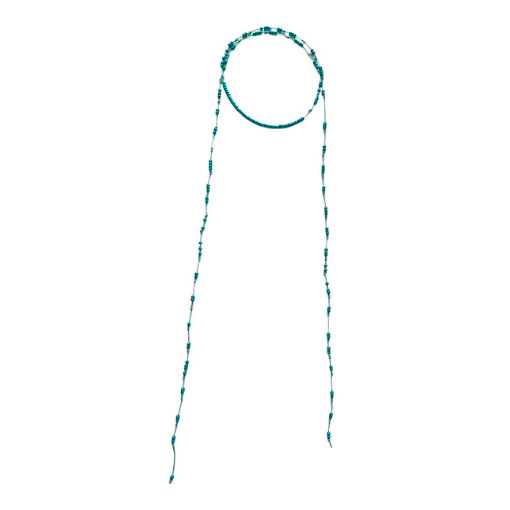 Collar Largo Abalorios Azul