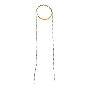 Collar Abalorios Naranja Azul