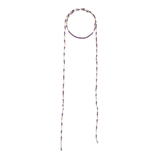 Collar Largo Abalorios Violeta