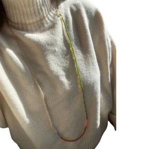 Collar Cadena Abalorio Verde
