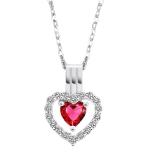 Collar corazón fucsia