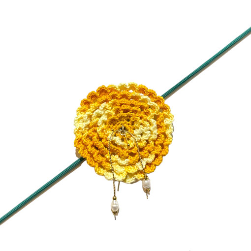 Collar Flor Crochet Amarillo