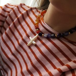 Collar Cruz Naranja