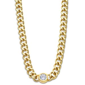 Collar dorado circonita blanca
