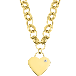 Collar Lotus style dorado corazón colgante.