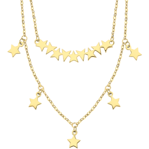 Collar doble estrellas doradas Lotus silver.