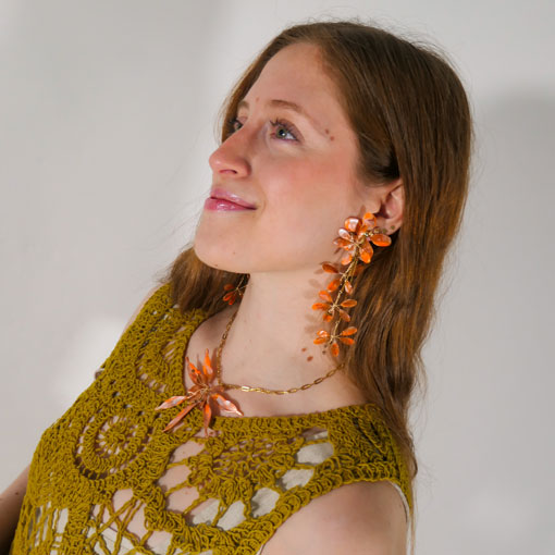 Collar Flora Naranja - Imagen 3