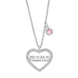 Collar Mamá corazón circonitas