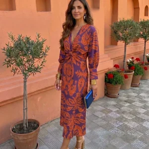 Vestido midi con estampado