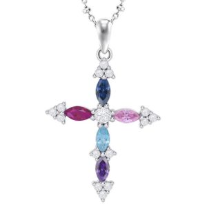 Collar cruz de colores