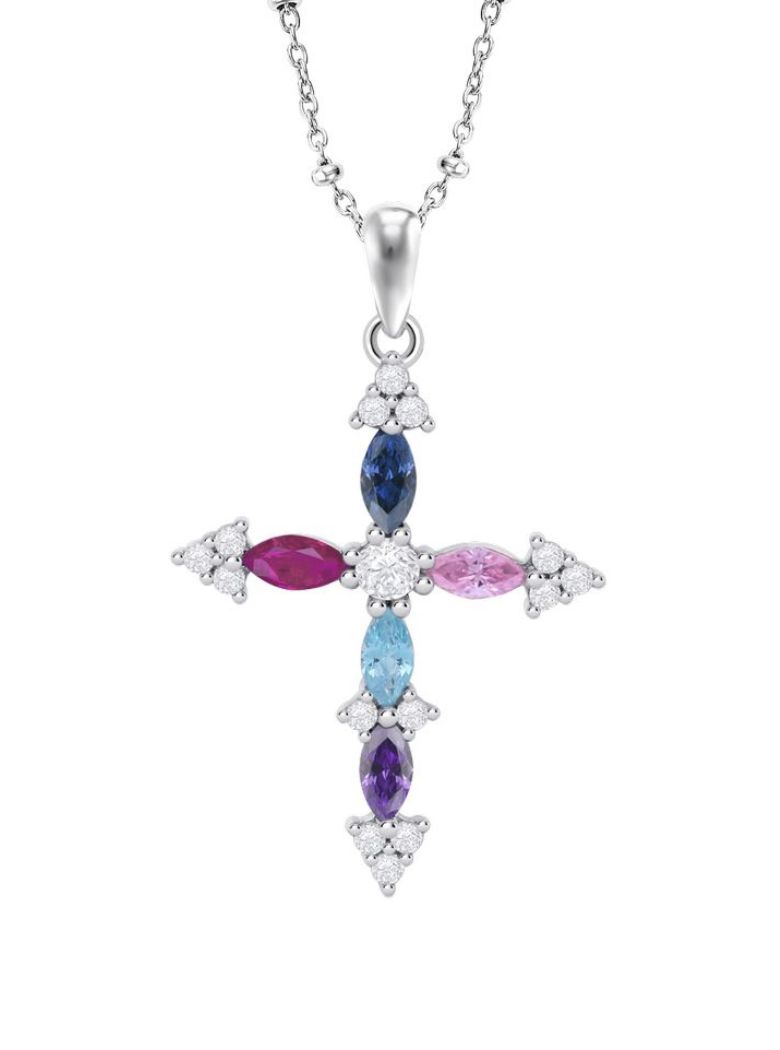 Collar cruz de colores