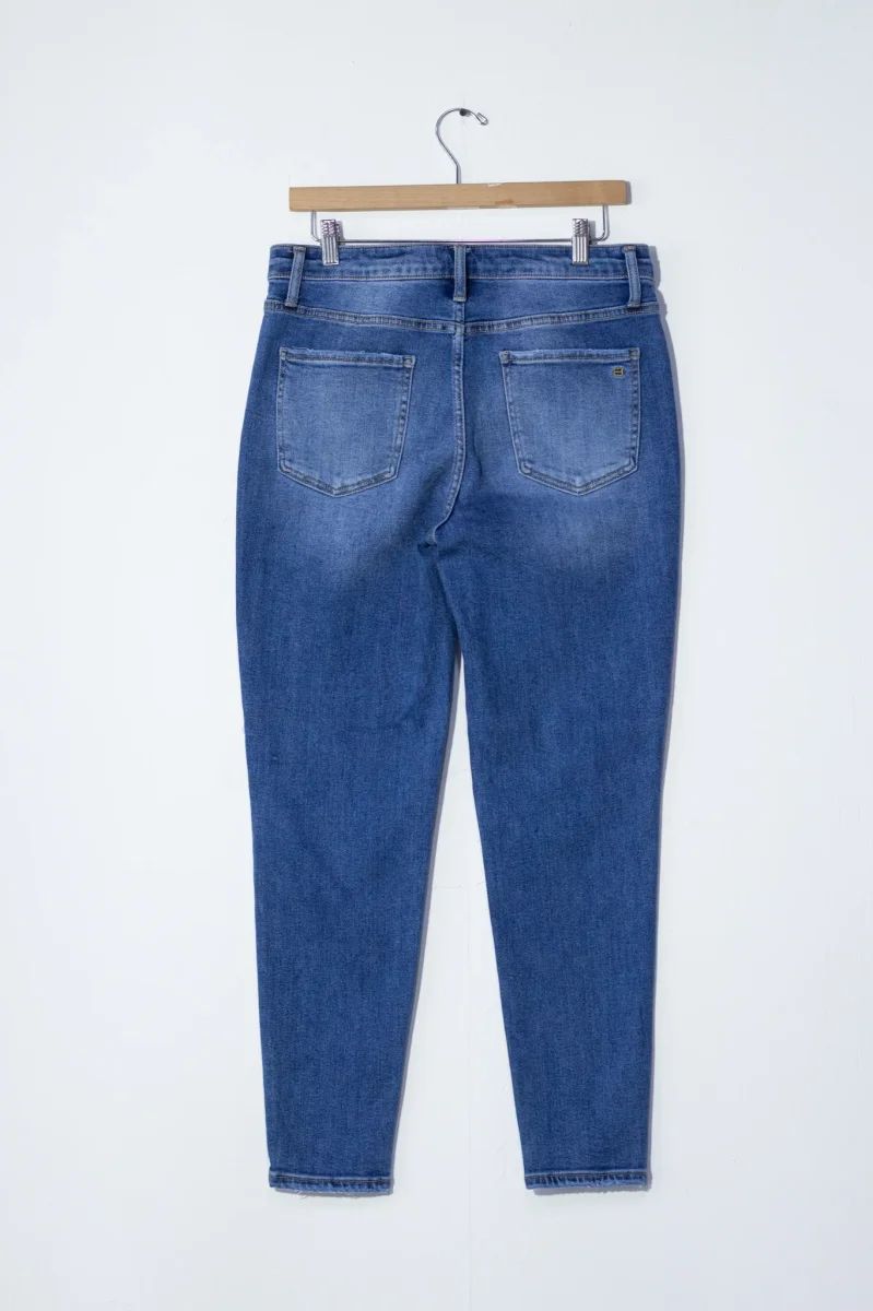 Jeans Curvy Skinny Deslavado Oscuro Estiliza Sofisticado - Imagen 6