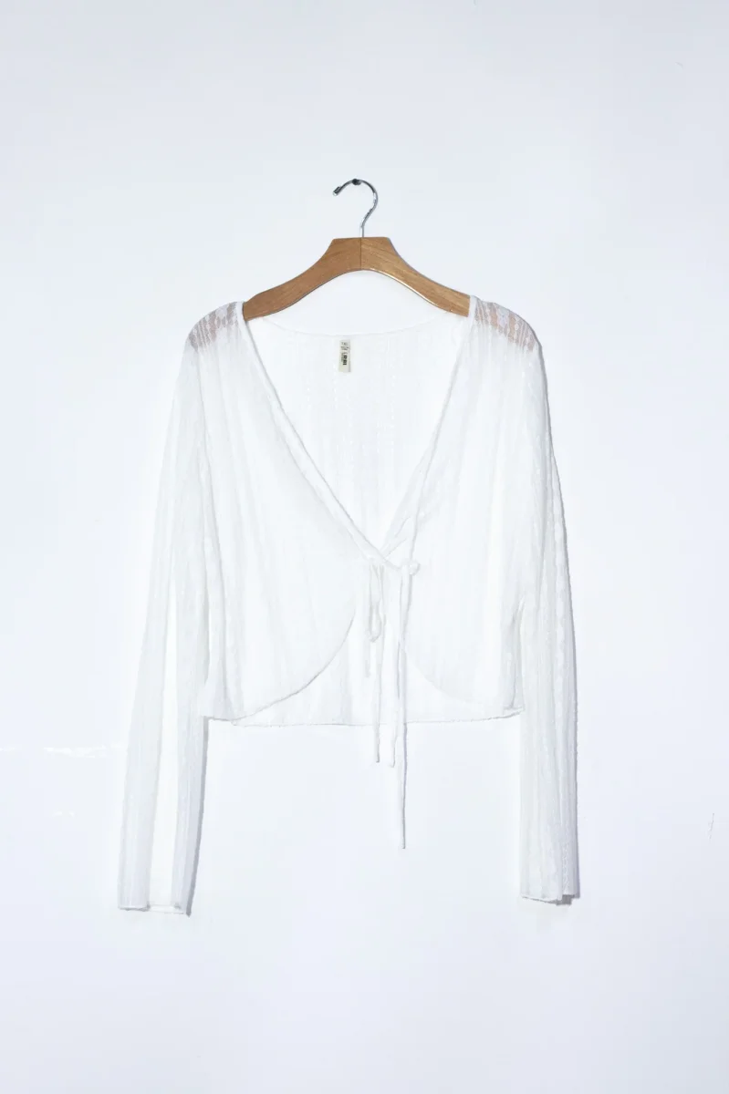 Blusa Curvy Encaje Blanca Femenina Delicada Romántica Elegante - Imagen 4