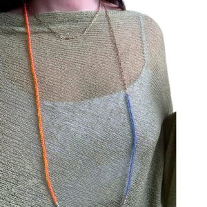 Collar Cadena Abalorio Naranja