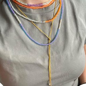 Pack Collares Abalorios Amarillo