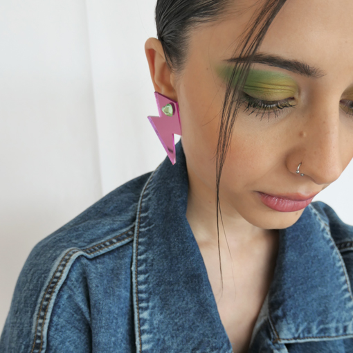 Pendientes Rayo Rosa - Imagen 4