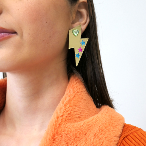 Pendientes Rayo Dorado - Imagen 3