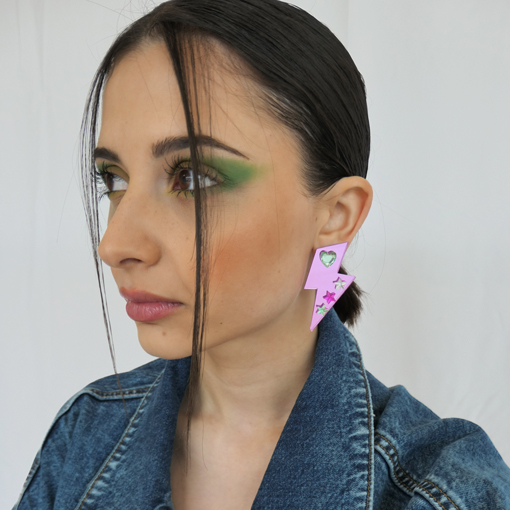 Pendientes Rayo Rosa - Imagen 3