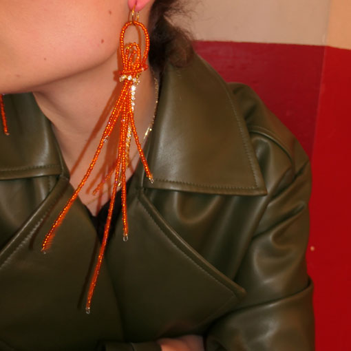 Pendientes Twist Naranja Eléctrico - Imagen 3