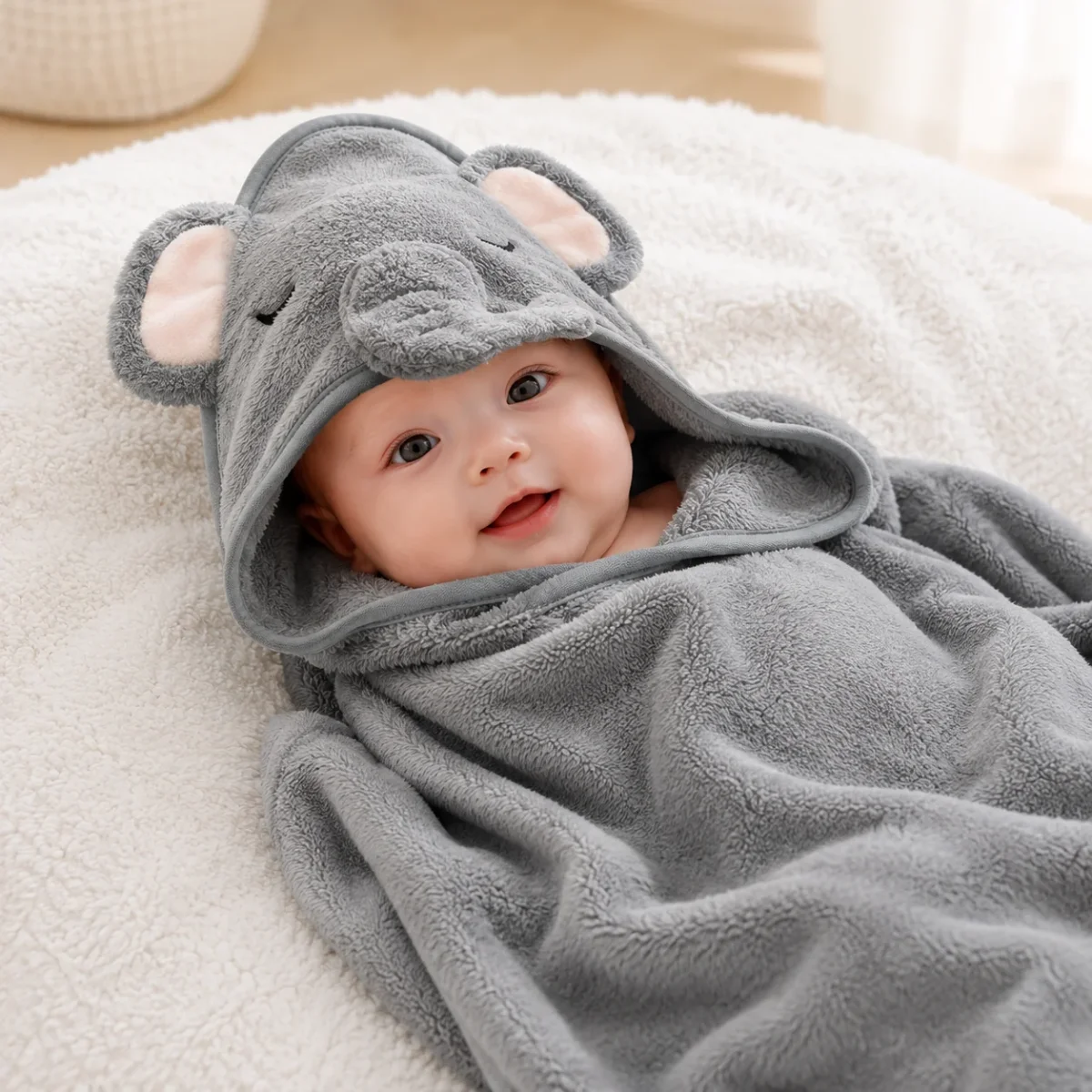 Toalla Poncho con Capucha para Bebé — Diseño Animal - Imagen 8