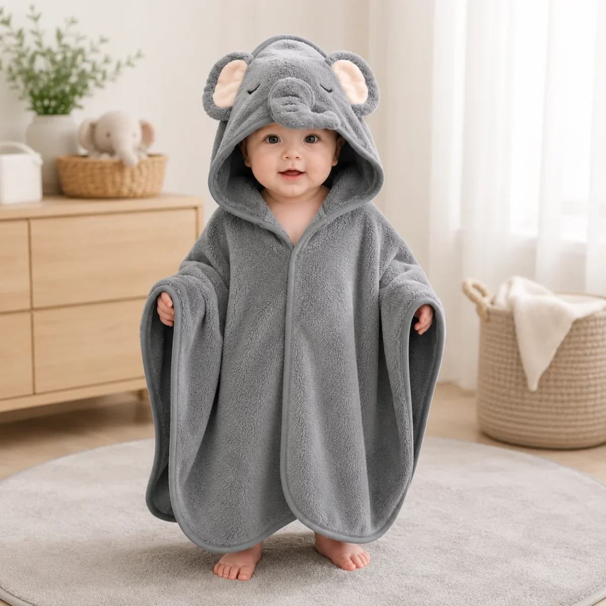 Toalla Poncho con Capucha para Bebé — Diseño Animal - Imagen 9