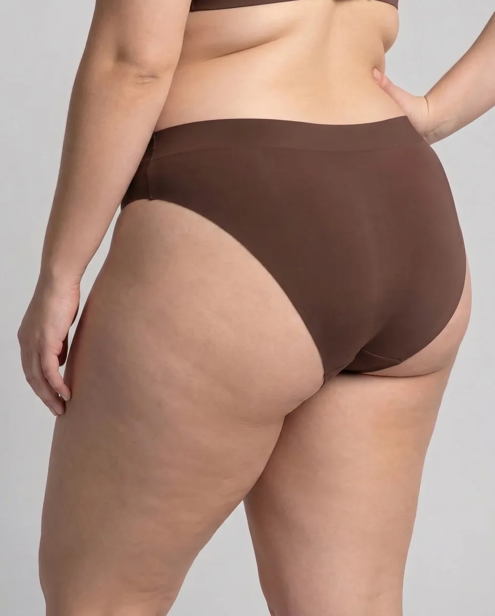 Panti Curvy Liso Café Algodón Stretch Cómodo Tallas Extras - Imagen 5
