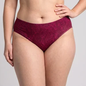 Panti Curvy Tinto Bordado Floral Algodón Stretch Tallas Extras