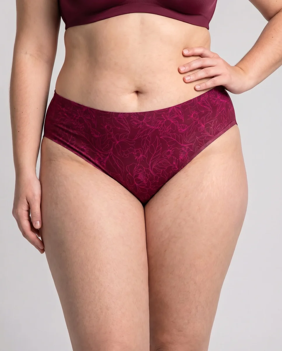 Panti Curvy Tinto Bordado Floral Algodón Stretch Tallas Extras - Imagen 2