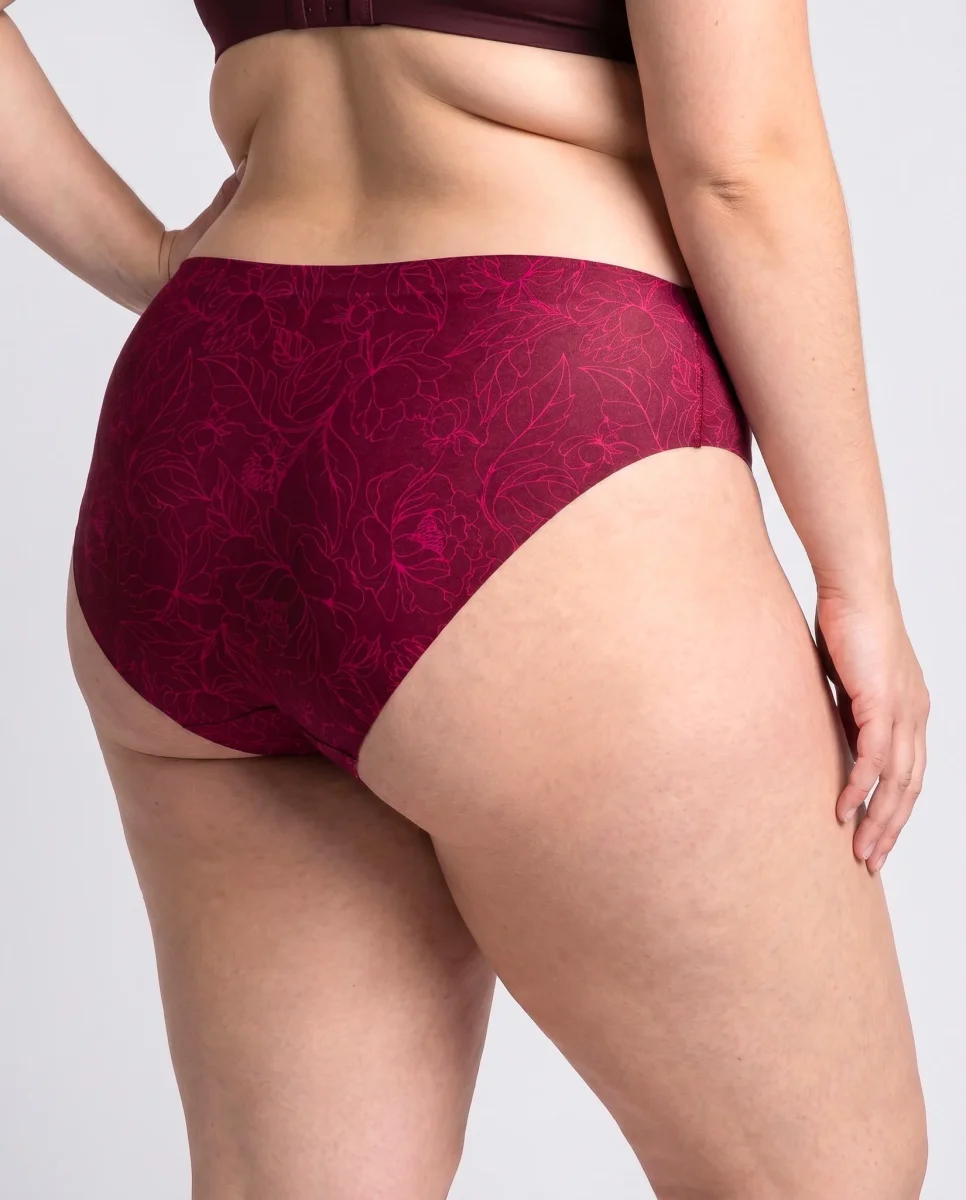 Panti Curvy Tinto Bordado Floral Algodón Stretch Tallas Extras - Imagen 4