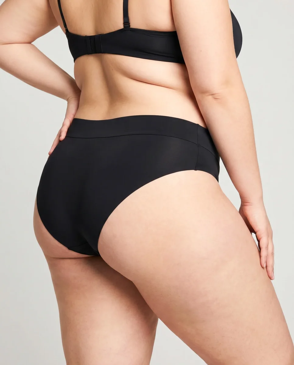Panti Curvy Liso Negro Algodón Stretch Cómodo Tallas Extras - Imagen 4