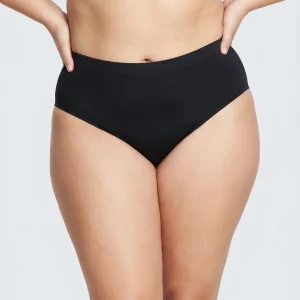 Panti Curvy Liso Negro Algodón Stretch Cómodo Tallas Extras