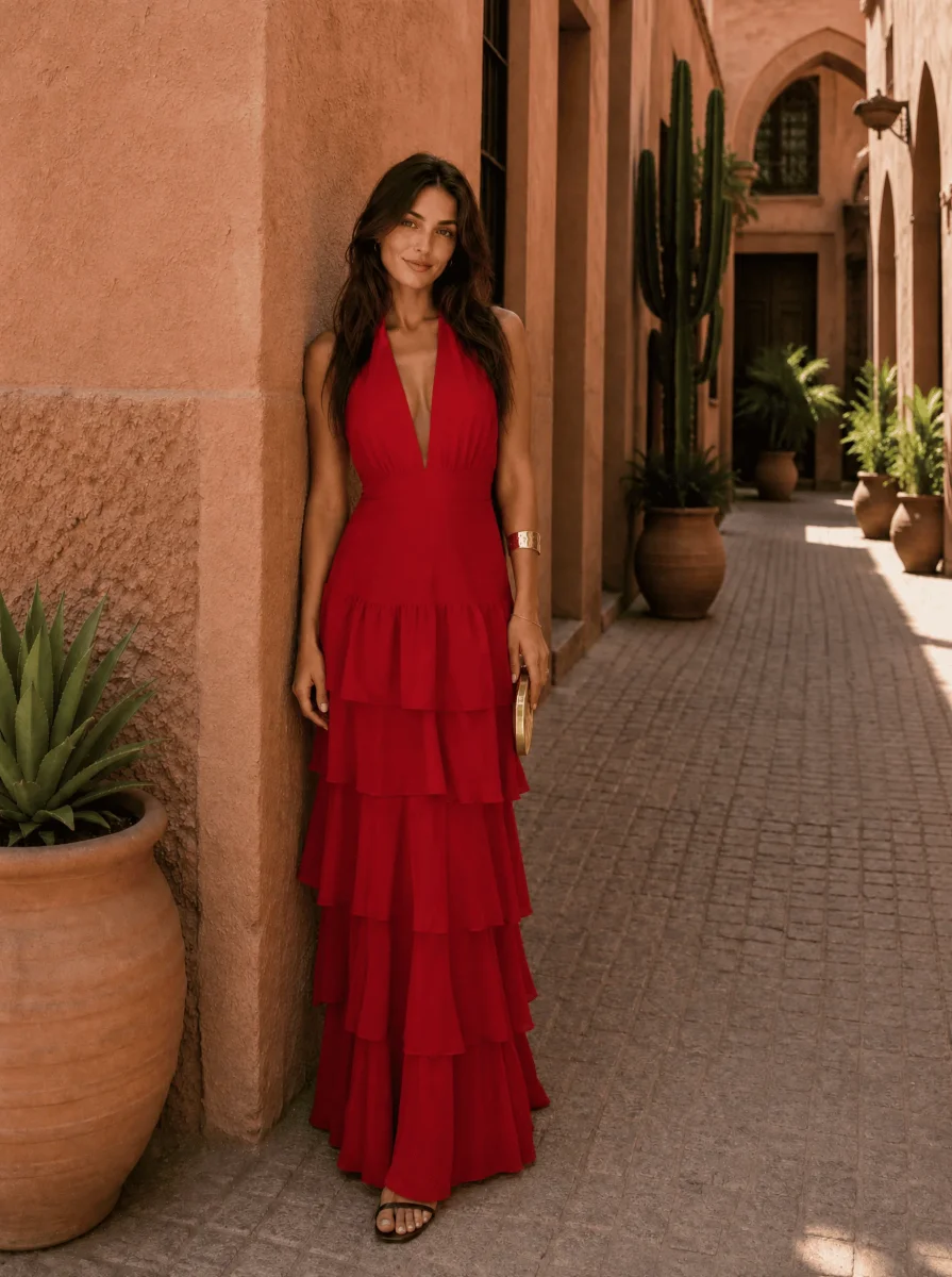 Vestido Manila en rojo - Imagen 2