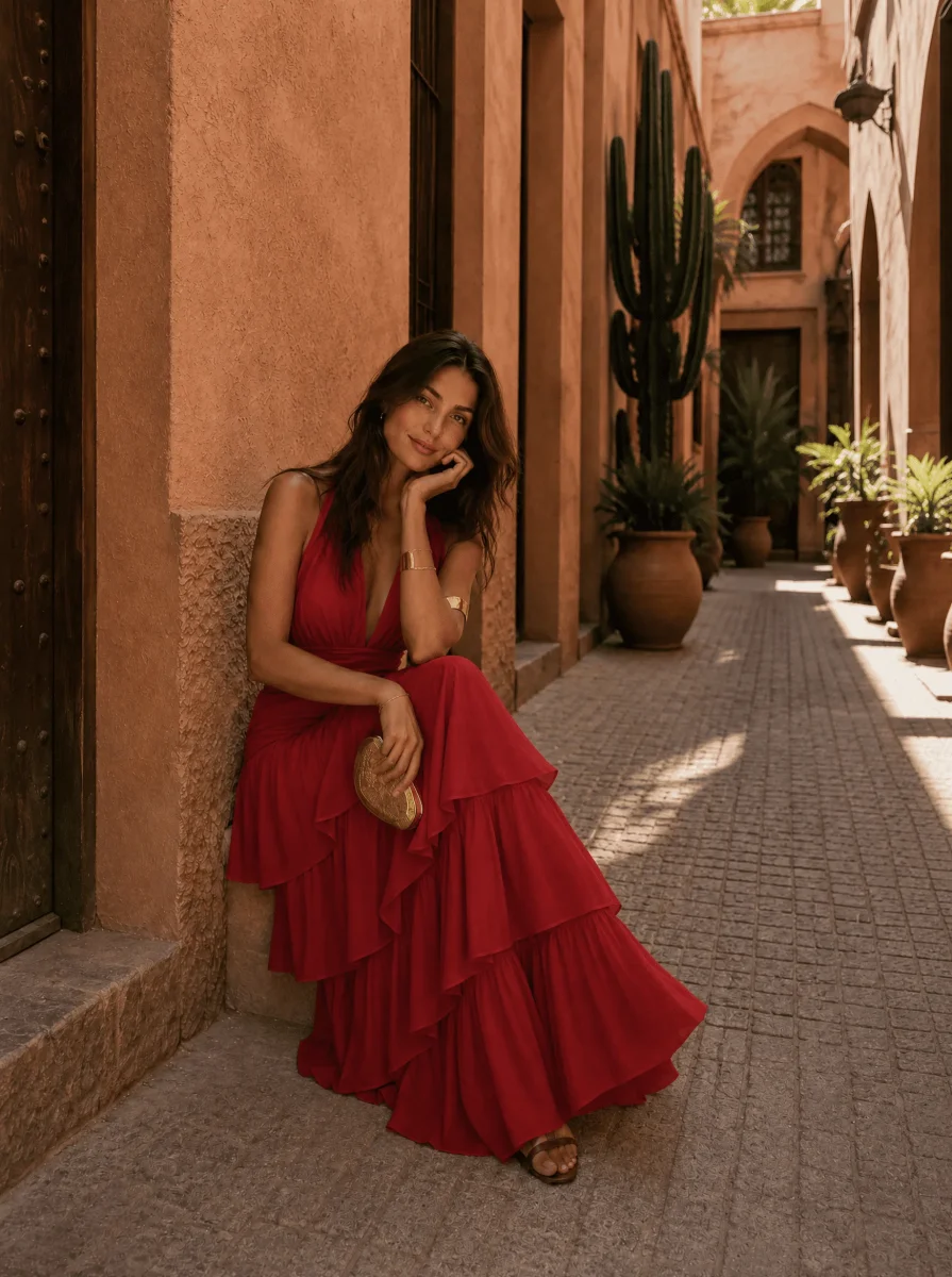 Vestido Manila en rojo - Imagen 3