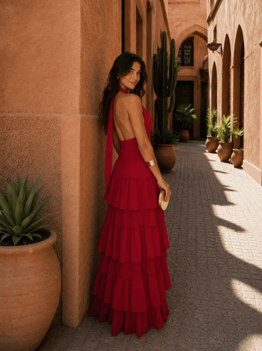 Vestido Manila en rojo - Imagen 4