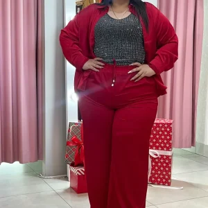Set Curvy Pantalón Satín Brillo Sutil Elegante Eventos