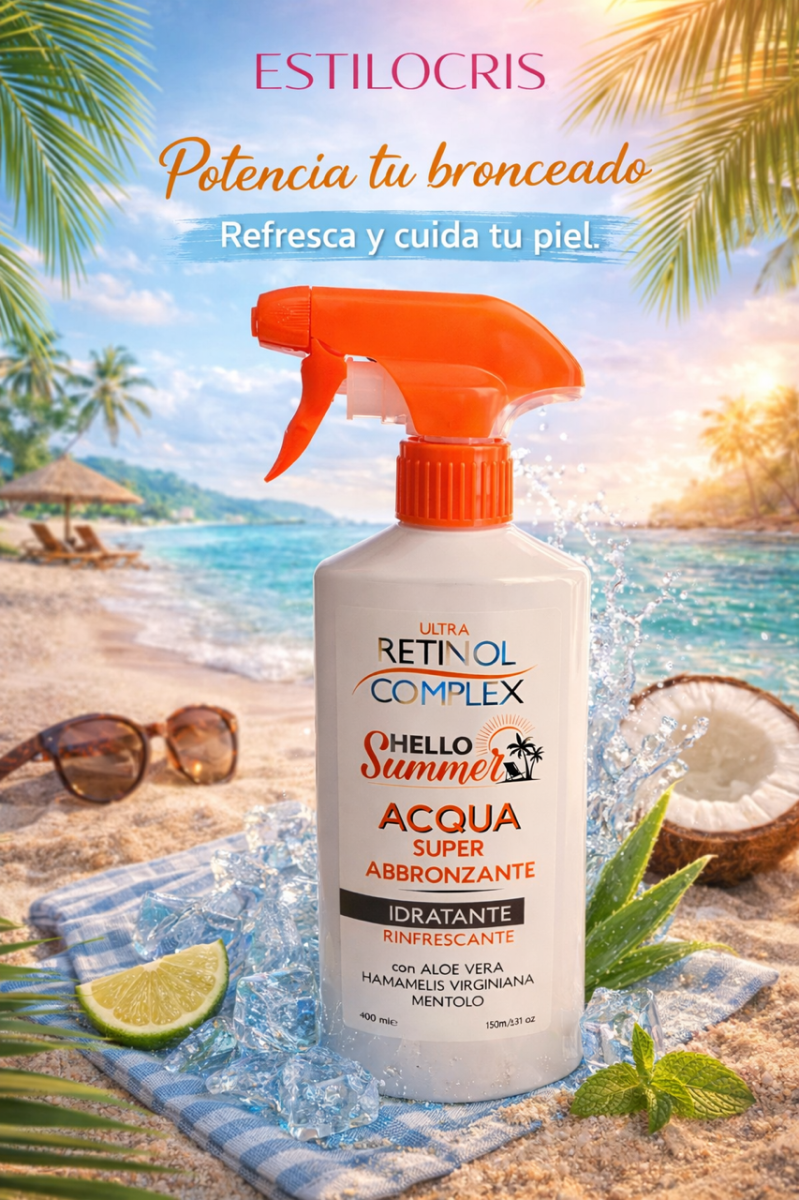 Agua Bronceadora Hidratante Refrescante Retinol Complex - Imagen 2