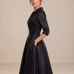 Vestido midi satinado elegante