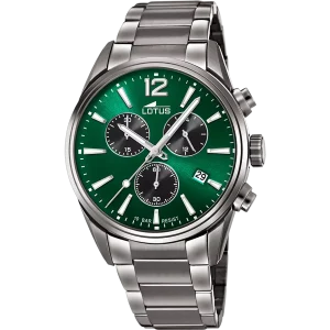 RELOJ LOTUS CHRONO 18682/4 VERDE CORREA DE ACERO INOXIDABLE 316L, HOMBRE
