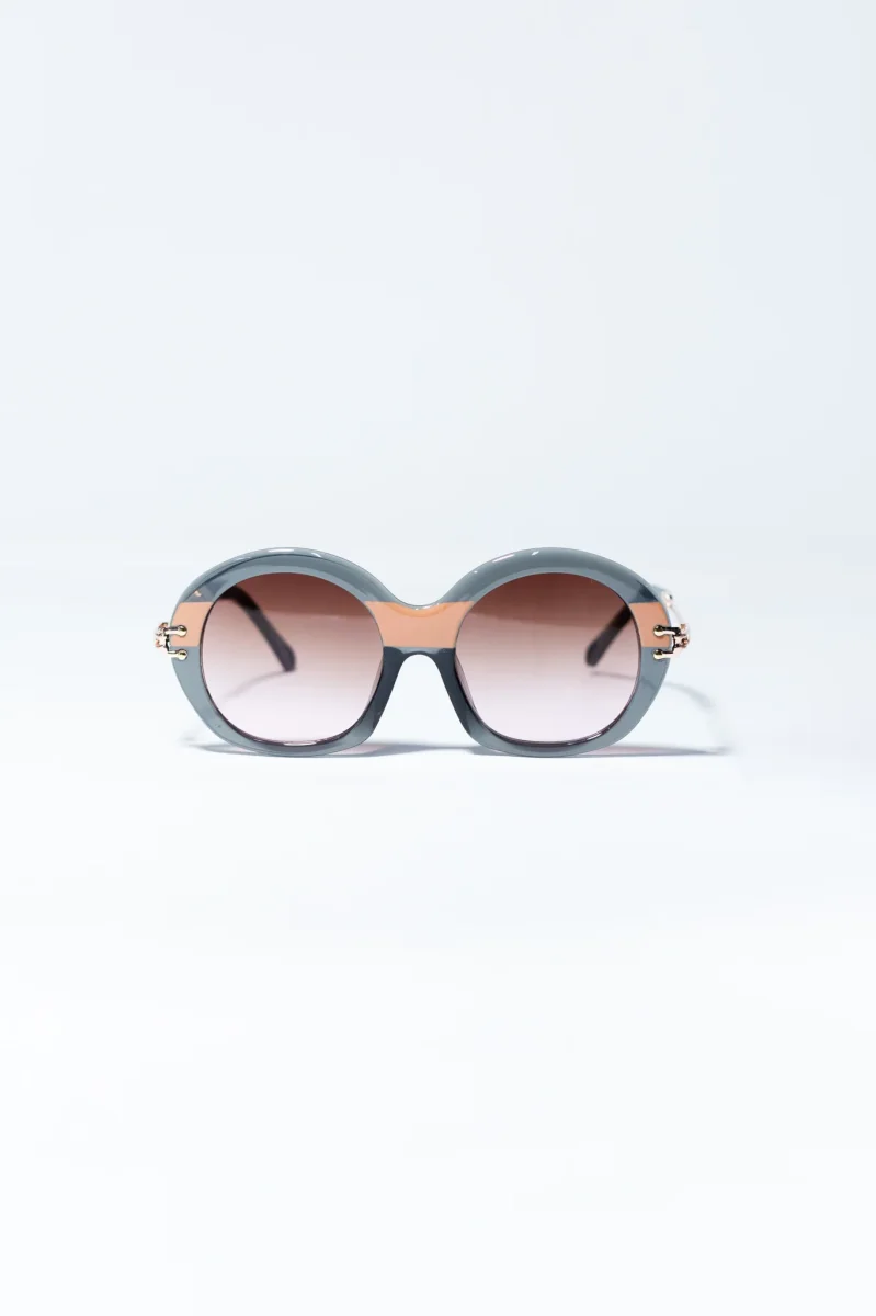 Lentes Redondos Gris Statement Fashion Plus-Friendly Vintage - Imagen 2