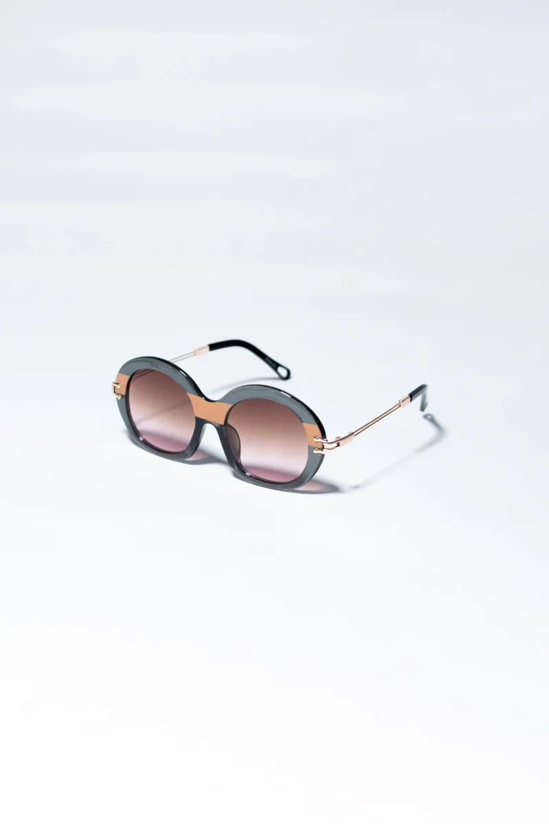 Lentes Redondos Gris Statement Fashion Plus-Friendly Vintage - Imagen 4