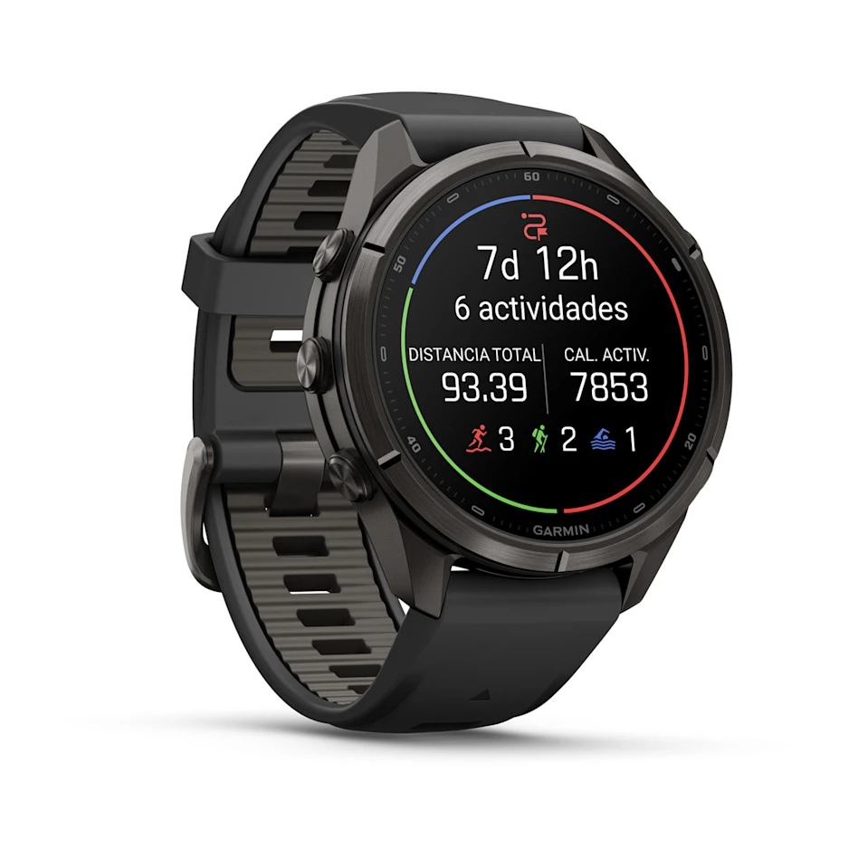 fēnix® 9 Pro – inReach®, 43mm Amoled Titanio con revestimiento de DLC gris carbón con correa de silicona en negro, Ref: 010-04335-11 - Imagen 3