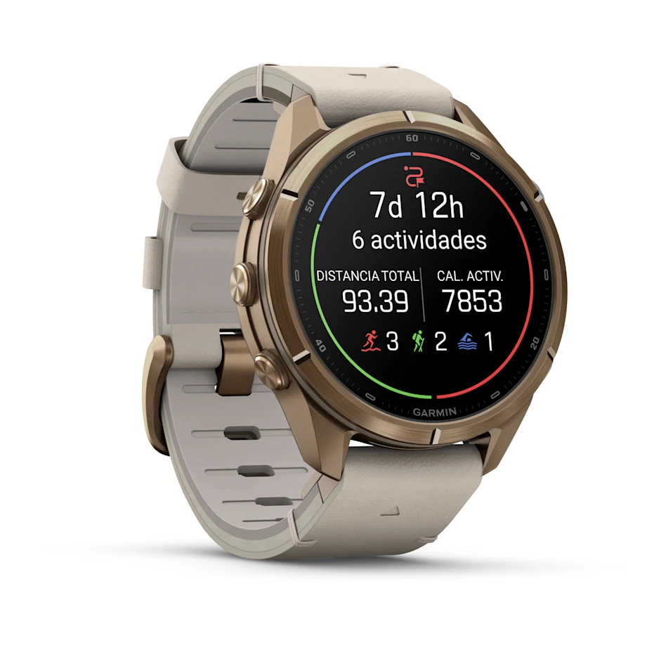 fēnix® 9 Pro – inReach® 43mm Amoled Titanio dorado con correa de cuero en beige, nºde referencia :010-04335-41 - Imagen 3