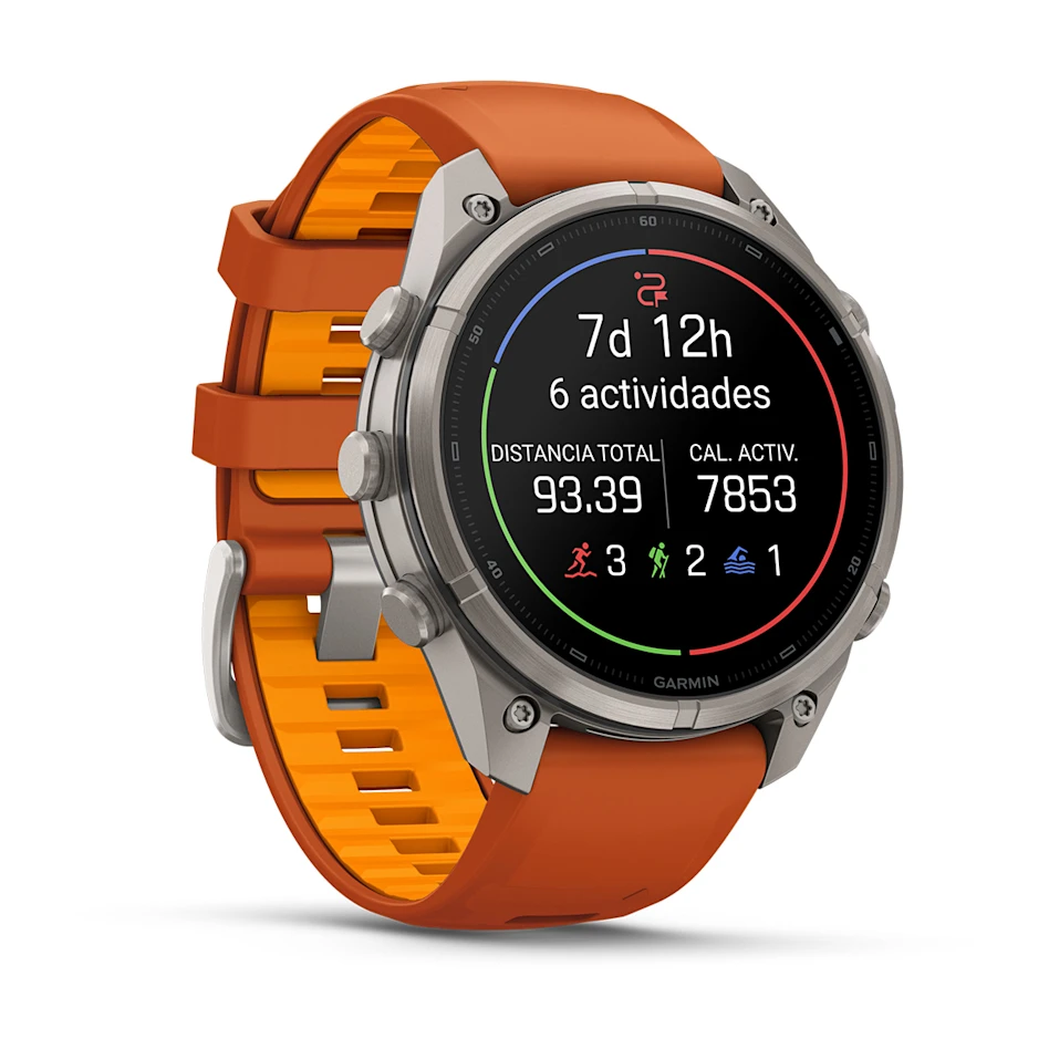 fēnix® 9 Pro – inReach®, 47mm Amoled Titanio con correa de silicona en naranja/naranja claro, nº ref: 010-04336-01 - Imagen 3