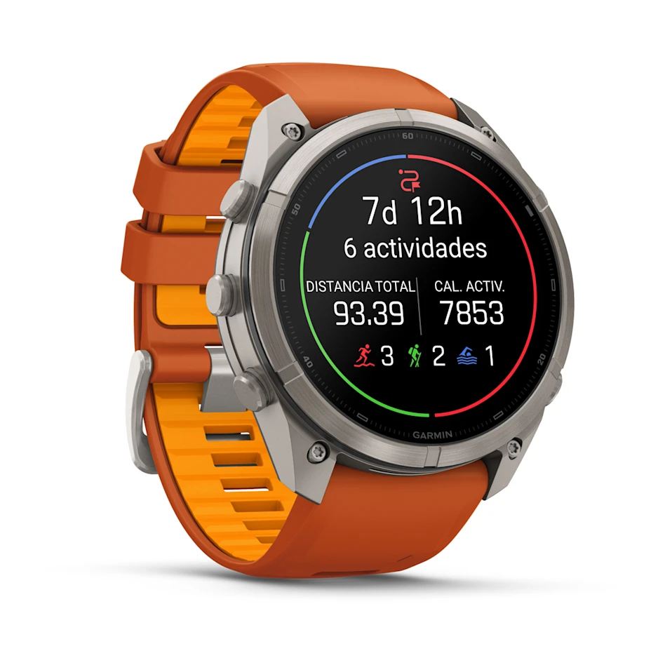 fēnix® 9 Pro – inReach®, 51mm Amoled Titanio con correa de silicona en naranja/naranja claro, nº ref: 010-04337-01 - Imagen 4