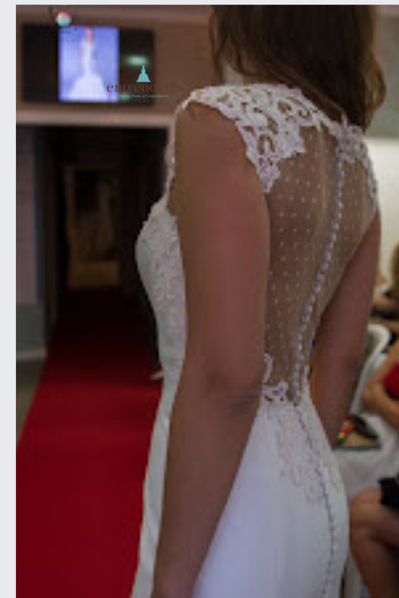 Vestido de Novia estilo Flamenco de Mikado. - Imagen 4